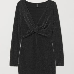 H&M Long-Sleeved Glittery Dress